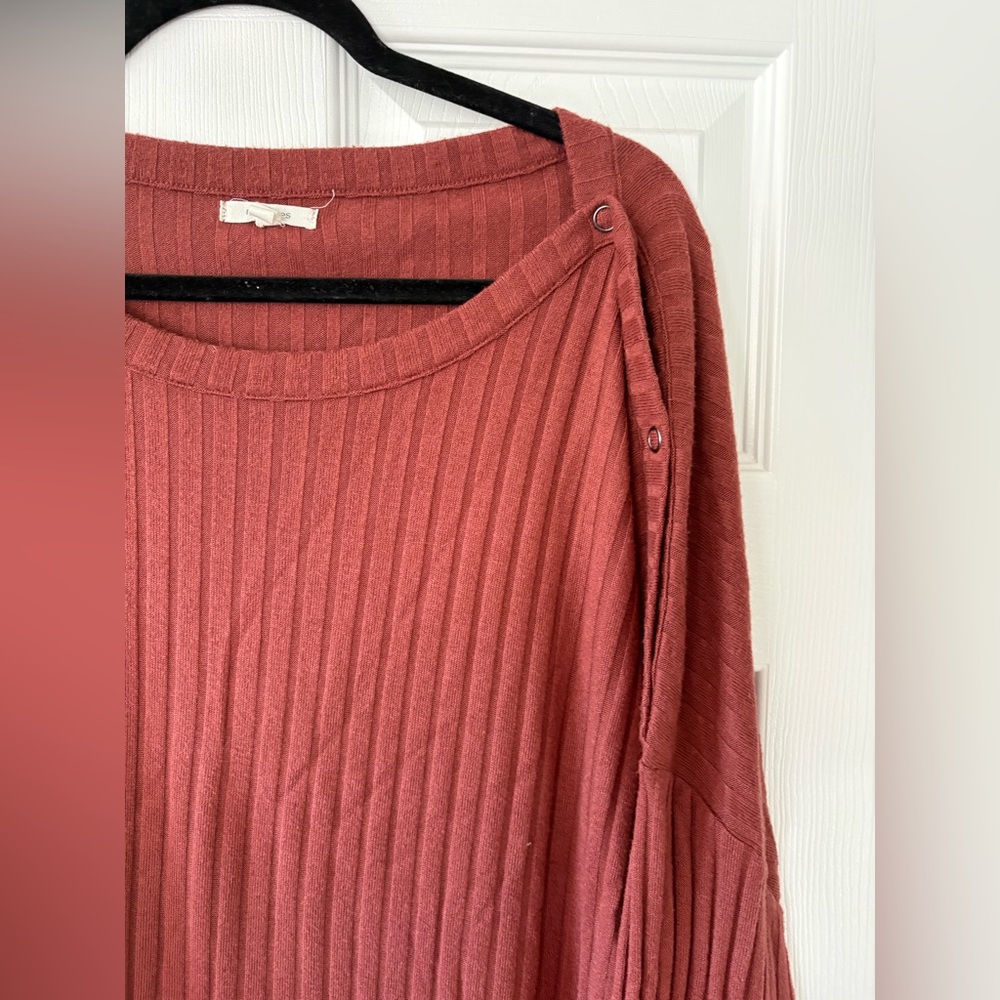 Maurices Ribbed Scoop Neck Sweater in Rust - Picture 4 of 5